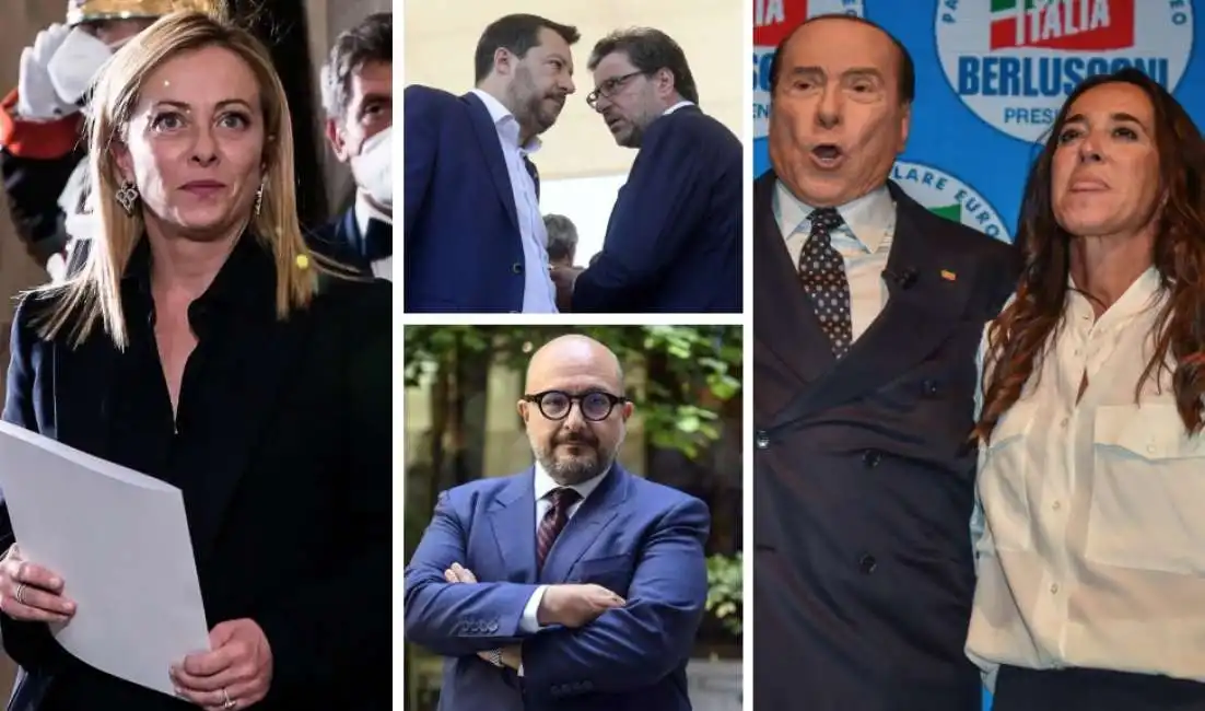 giorgia meloni licia ronzulli silvio berlusconi giancarlo giorgetti 