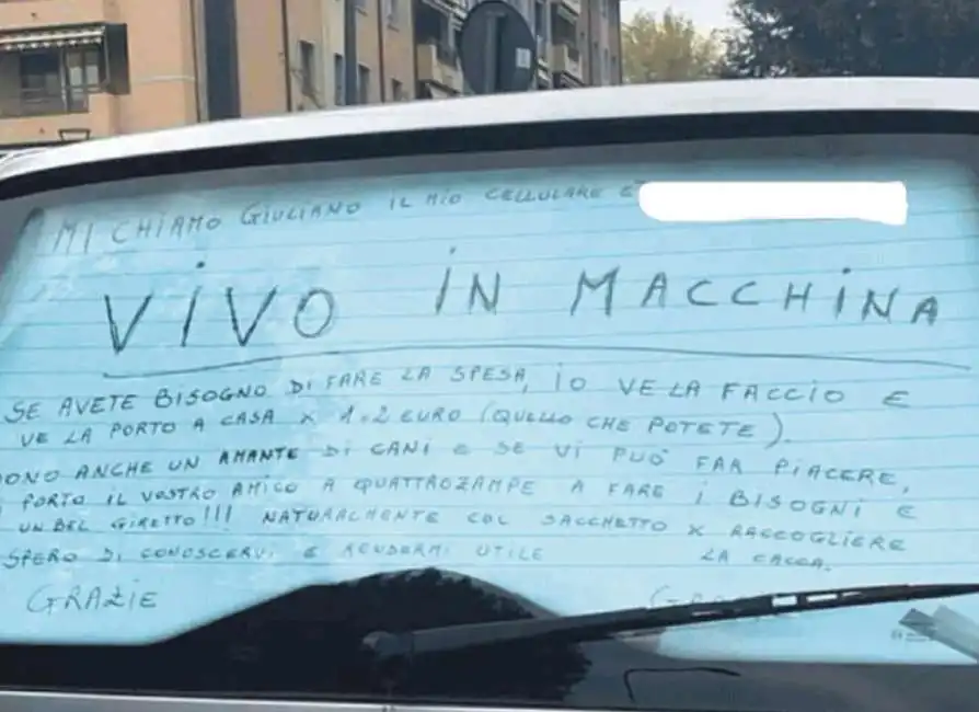 giuliano manager che vive in macchina