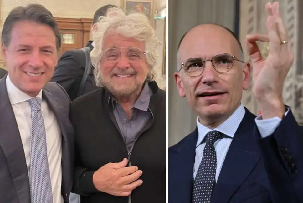 giuseppe conte beppe grillo enrico letta 