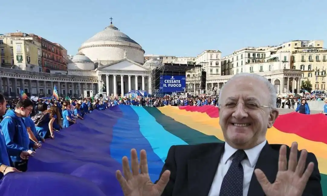 manifestazione per la pace napoli - 2 vincenzo de luca 