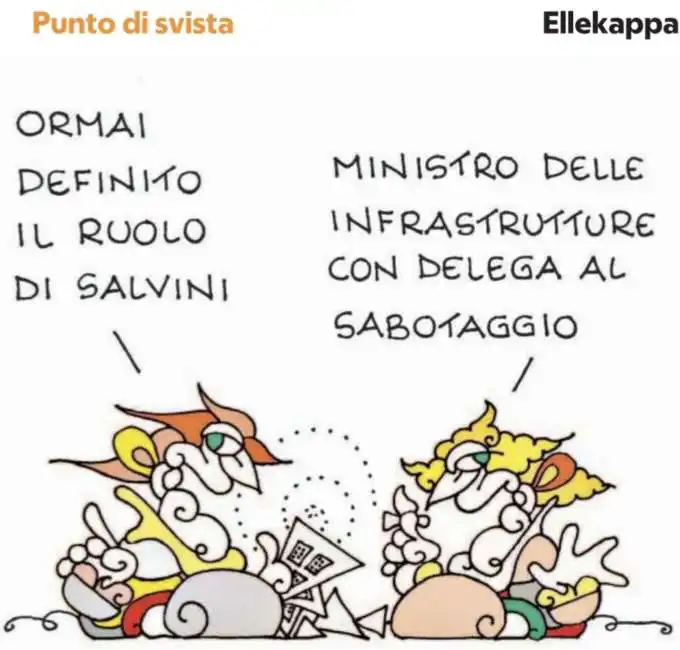 matteo salvini ministro delle infrastrutture - by ellekappa 