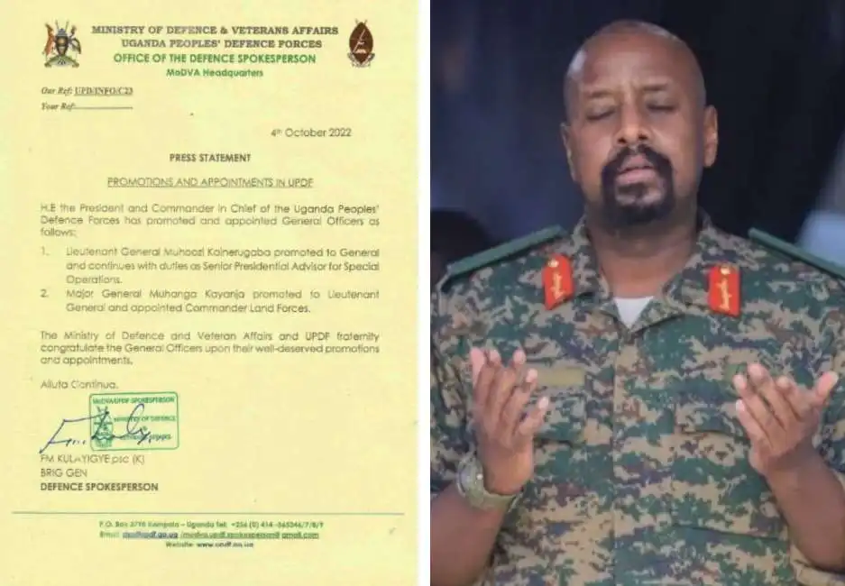 muhoozi kainerugaba promosso