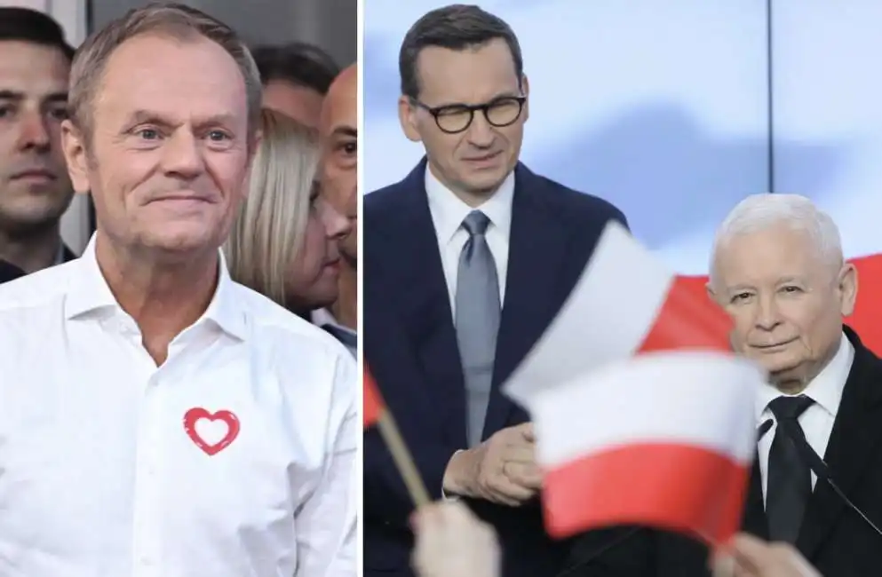 donald tusk mateusz morawiecki jaroslaw kaczynski polonia 