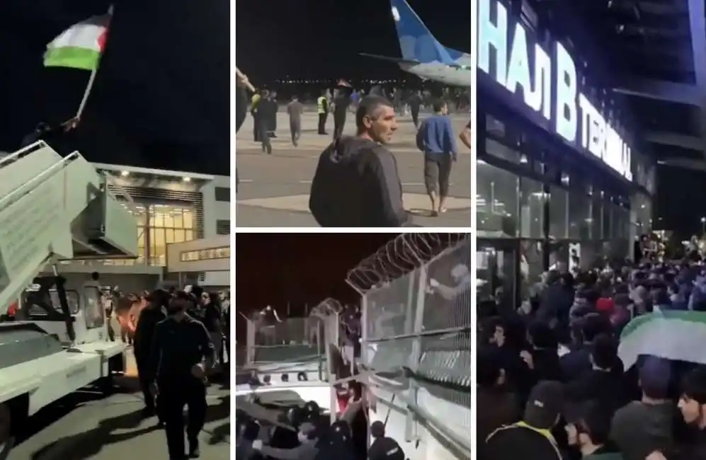 folla inferocita all aeroporto di makhachkala - 3 daghestan 