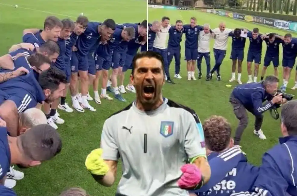 gigi buffon e i cori prima di italia inghilterra 