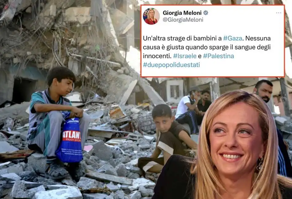 giorgia meloni gaza tweet