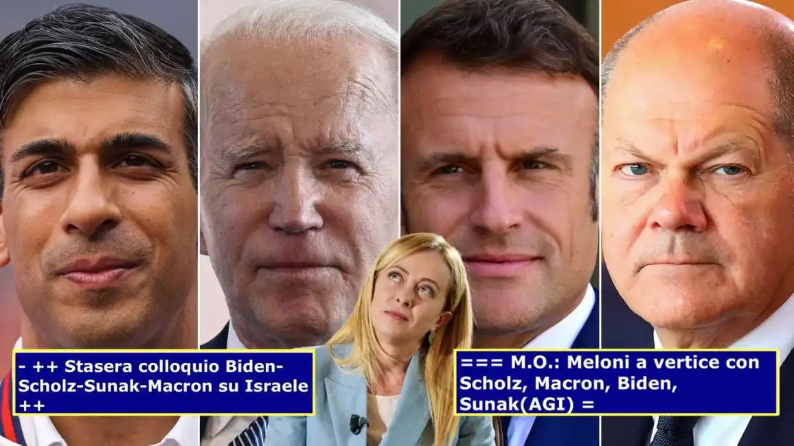 giorgia meloni rishi sunak joe biden olaf scholz emmanuel macron

