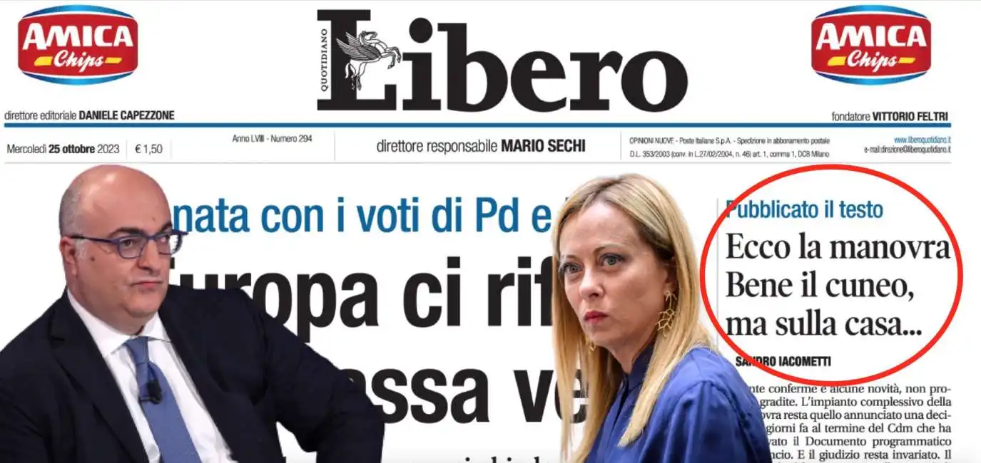 libero manovra giorgia meloni mario sechi 