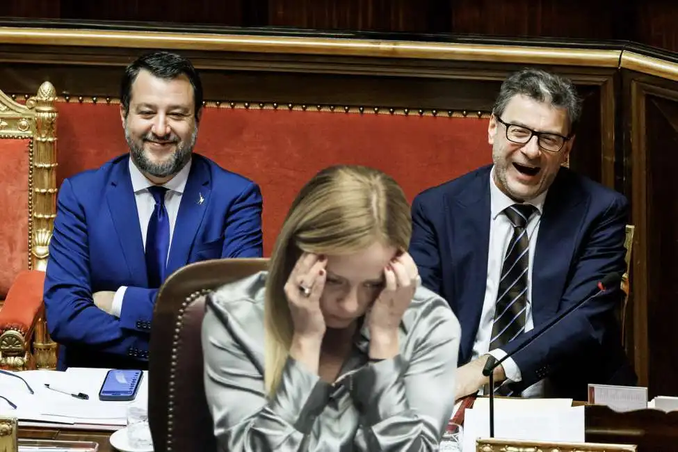 matteo salvini giancarlo giorgetti giorgia meloni