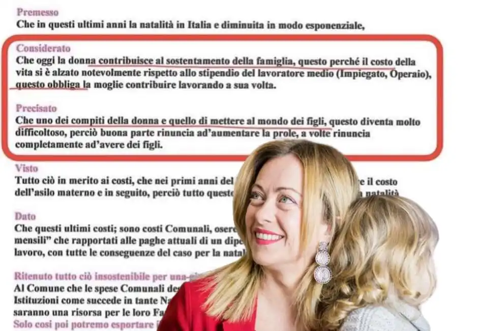 mozione figli asili nido donne comune milano giorgia meloni ginevra 