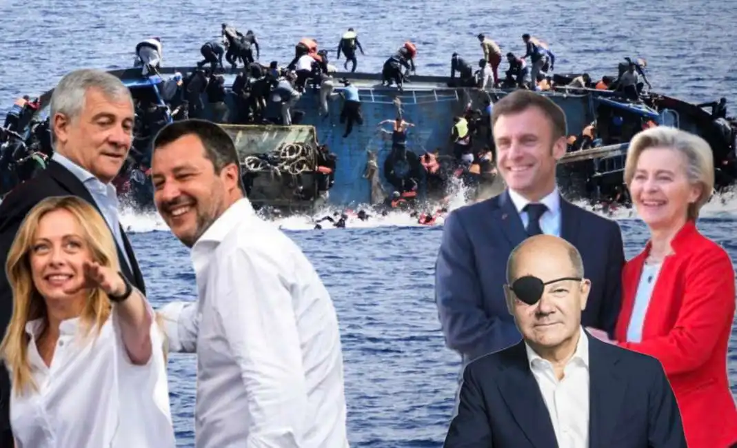 olaf scholz ursula von der leyen emmanuel macron giorgia meloni migranti matteo salvini antonio tajani