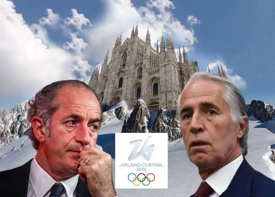 olimpiadi-invernali-milano-cortina-2026 luca zaia giovanni malago 