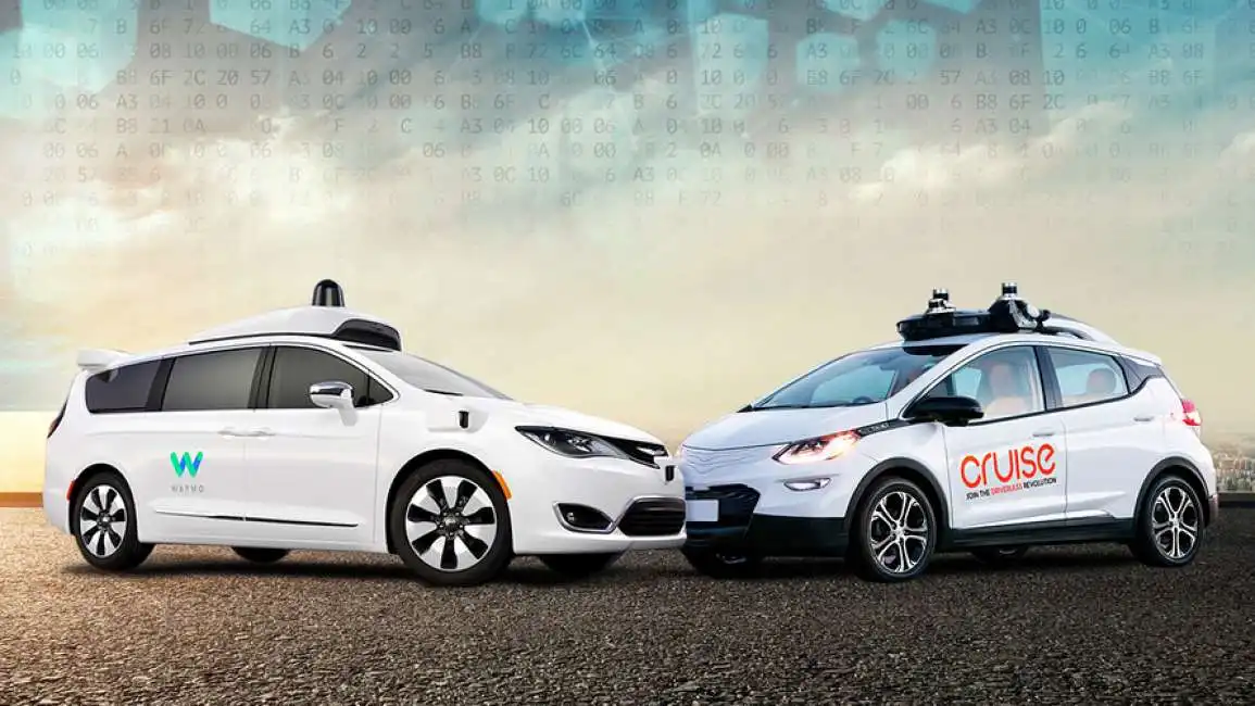 taxi robot guida autonoma pilota automatico robotaxi waymo cruise