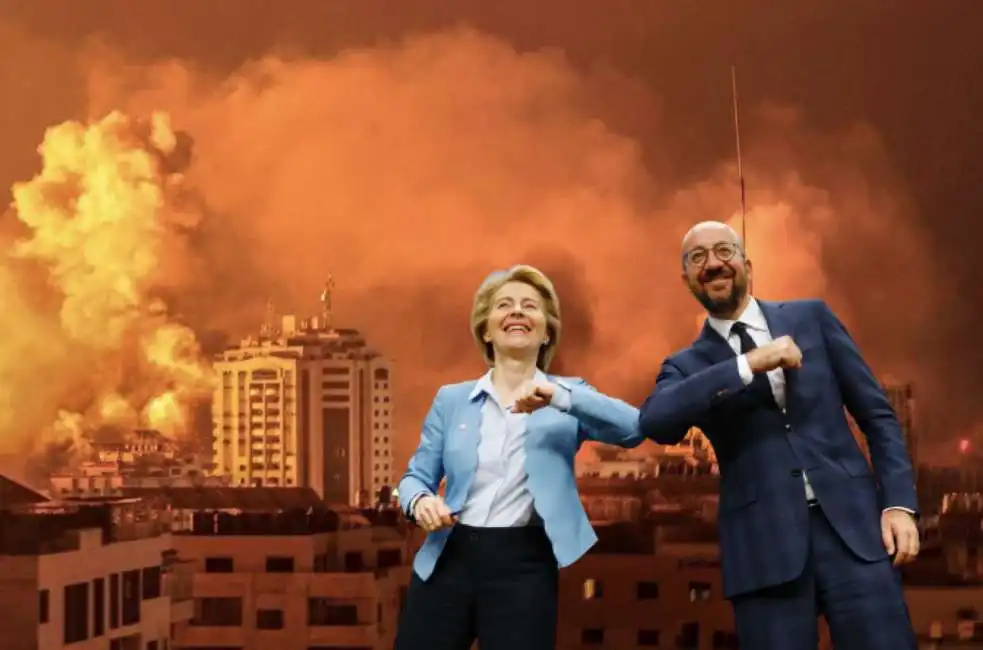 ursula von der leyen charles michel israele striscia di gaza 