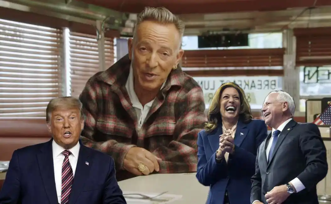 bruce springsteen donald trump kamala harris tim walz