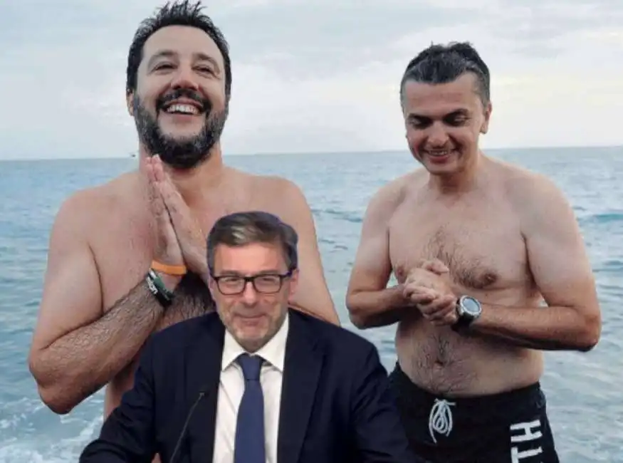 matteo salvini giancarlo giorgetti edoardo rixi 