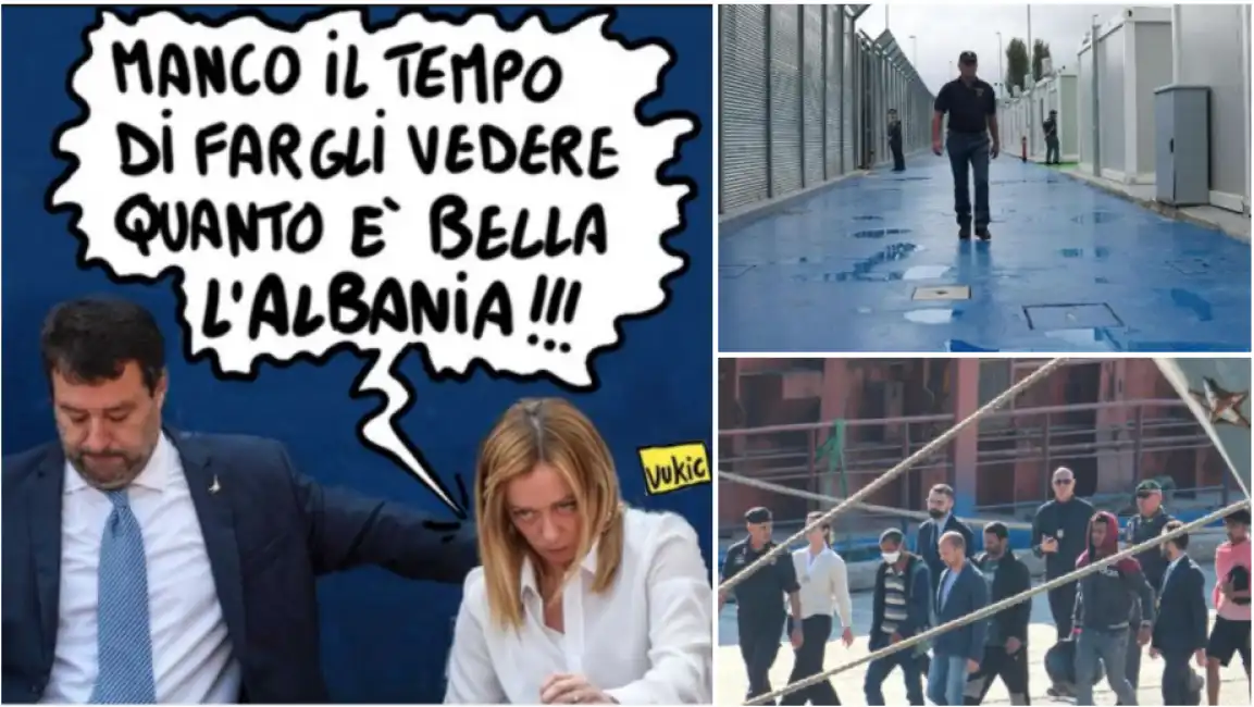 meloni salvini centro migranti di gjader in albania