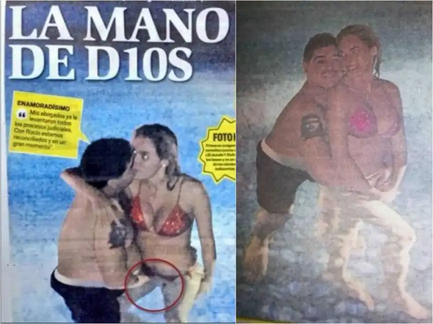 diego maradona e rocio oliva in piscina 