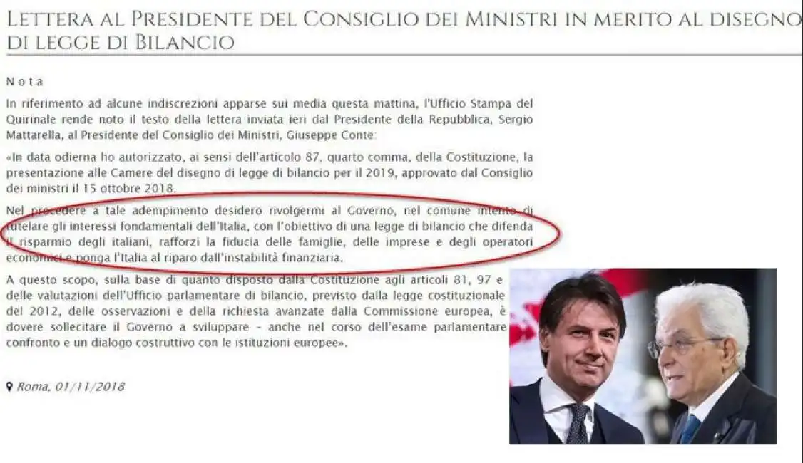 mattarella conte lettera