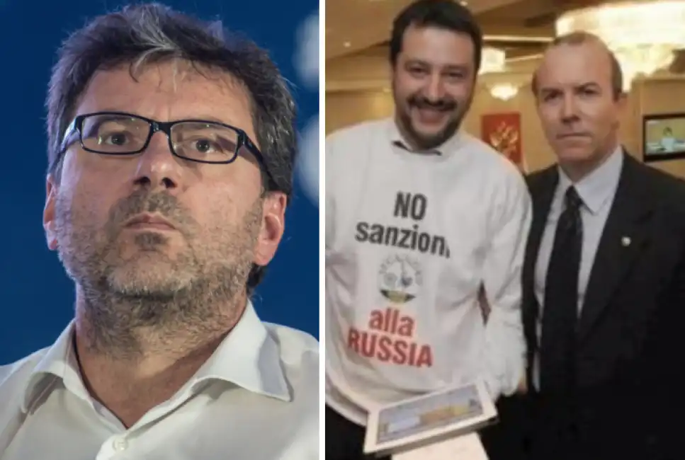 giancarlo giorgetti matteo salvini gianluca savoini