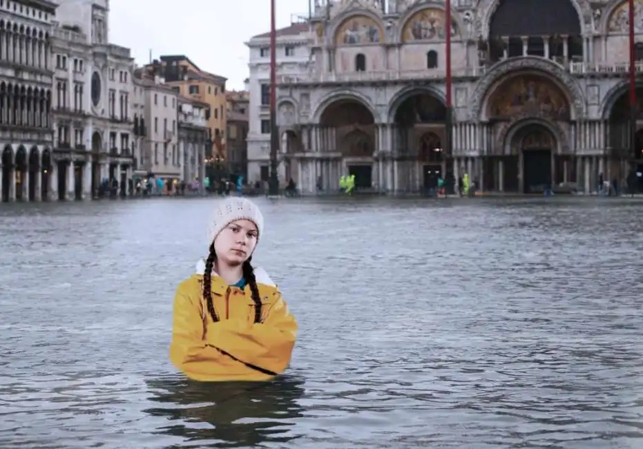 il meme su greta thunberg e venezia