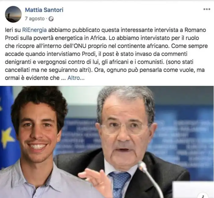 mattia santori intervista prodi sulla rivista fondata da prodi 