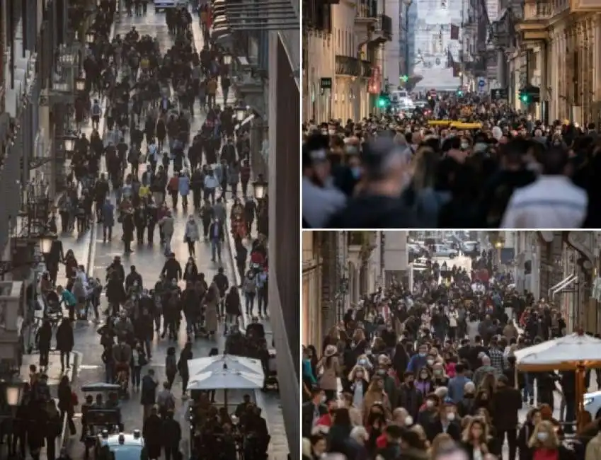 folla via del corso a roma