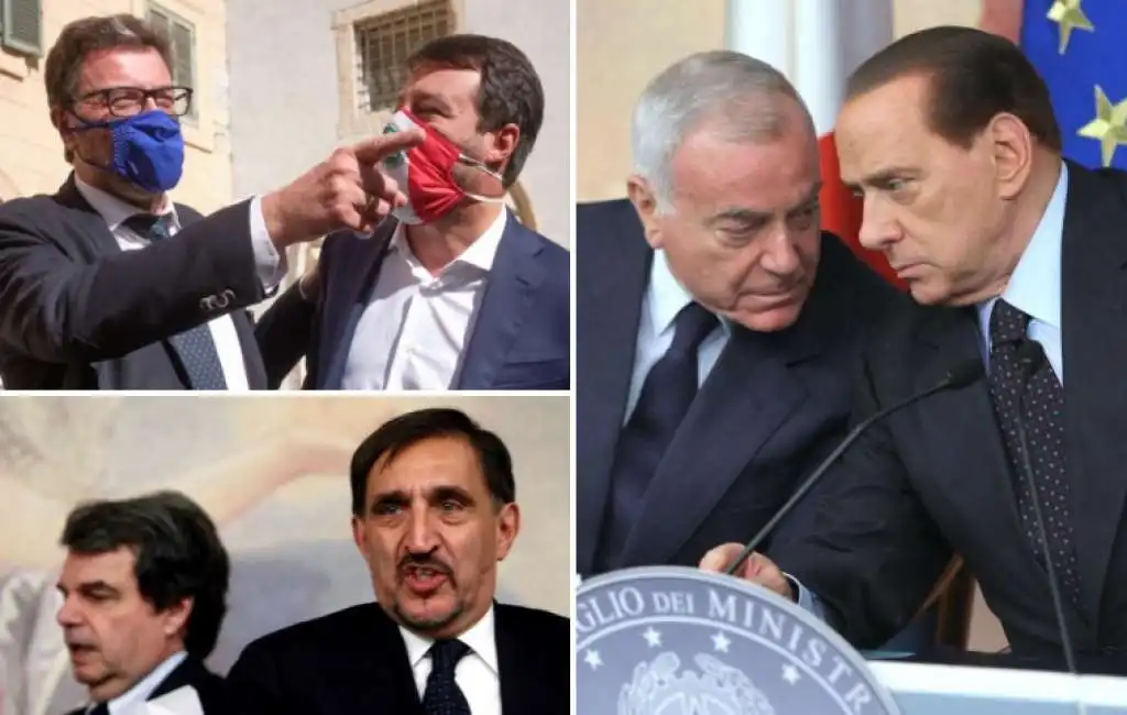 giancarlo giorgetti matteo salvini gianni letta silvio berlusconi ignazio la russa renato brunetta