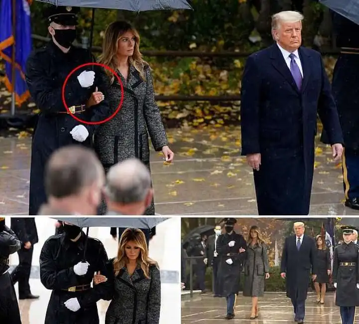 melania trump a braccetto del militare-4