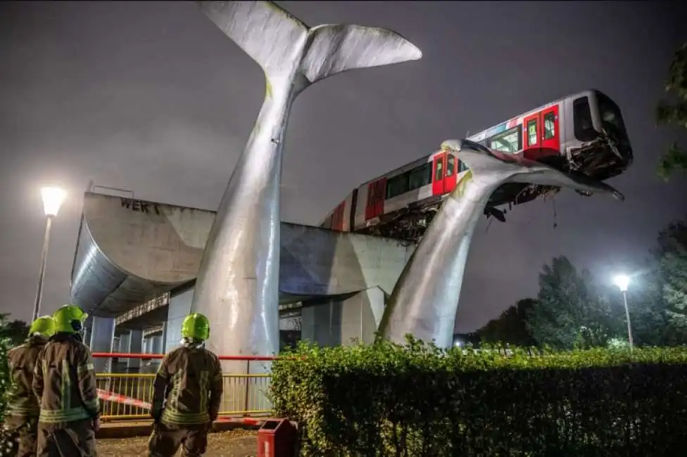 rotterdam metro stazione balena scultura