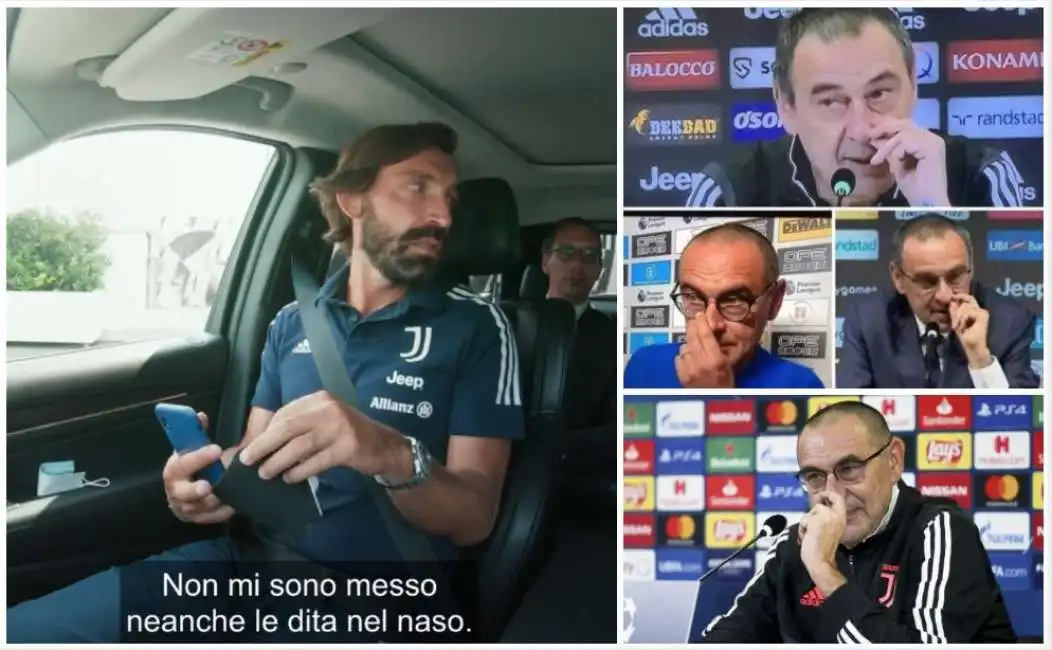 andrea pirlo dita nel naso maurizio sarri