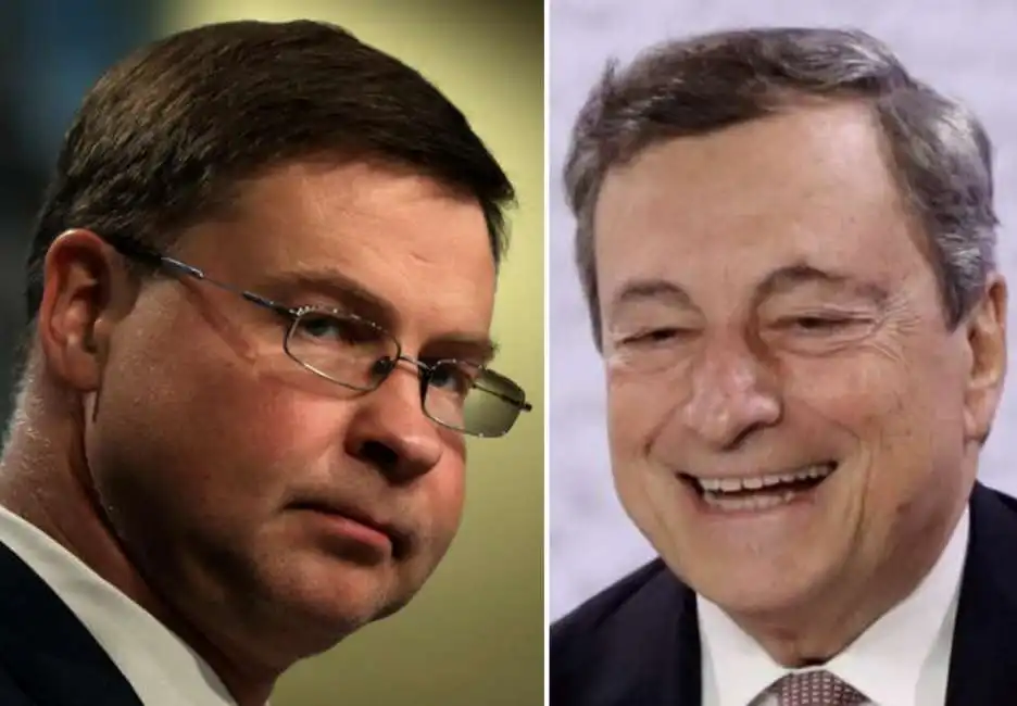 valdis dombrovskis mario draghi 