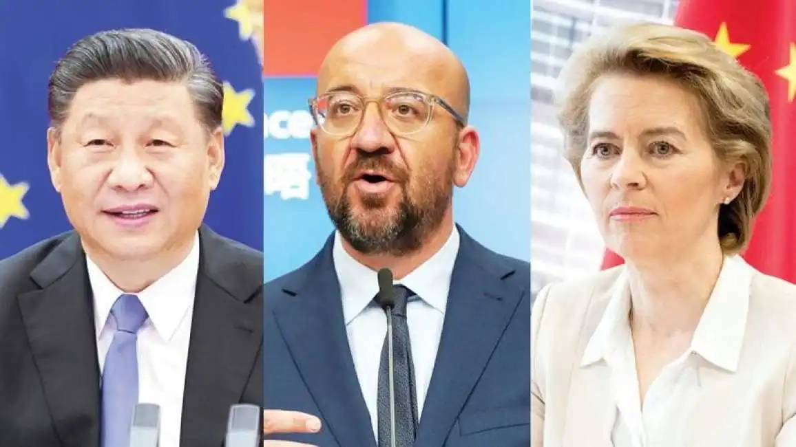 xi jinping charles michel ursula von der leyen