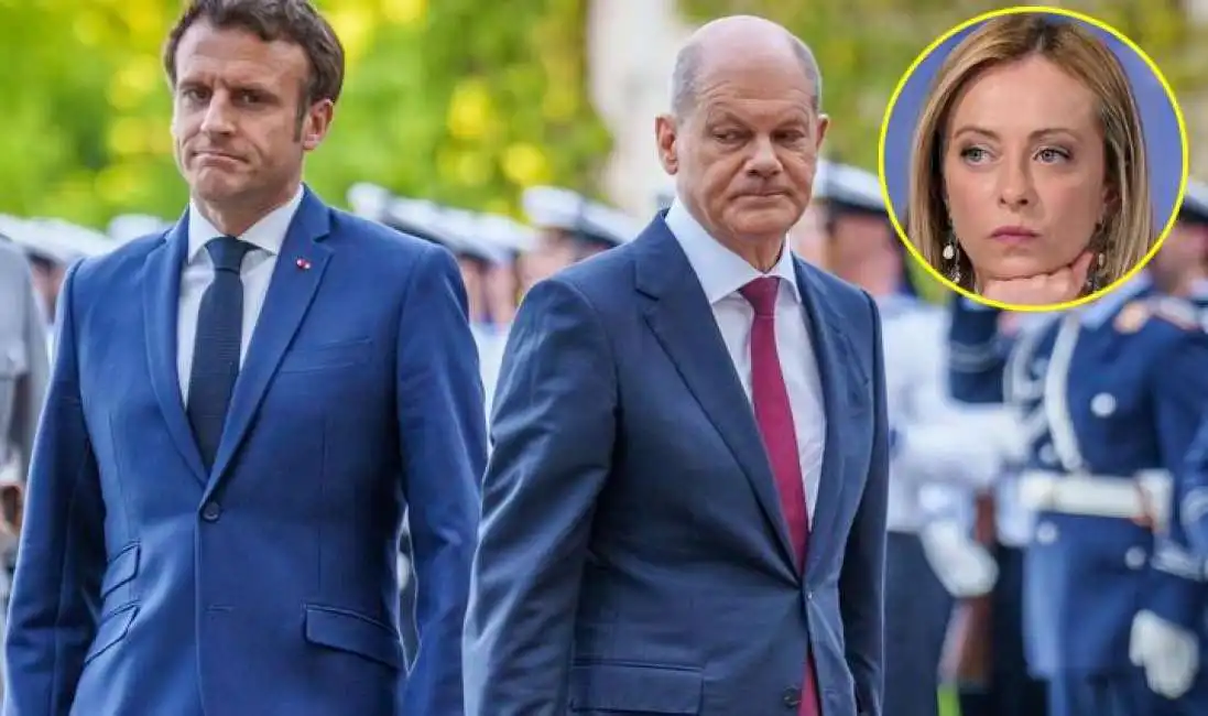 emmanuel macron olaf scholz giorgia meloni