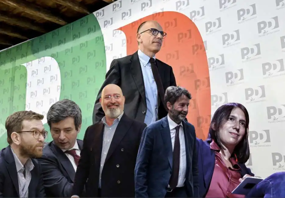 enrico letta elly schlein dario franceschini orlando provenzano stefano bonaccini 