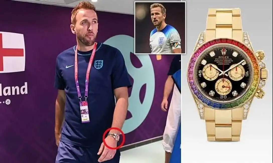 harry kane rolex arcobaleno