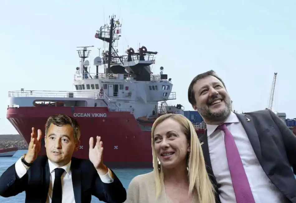 ocean viking matteo salvini gerald darmanin giorgia meloni 