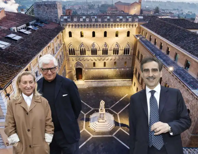 patrizio bertelli miuccia prada luigi lovaglio mps monte dei paschi di siena