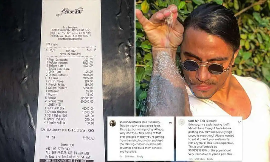 salt bae nusret gokce conto ristorante