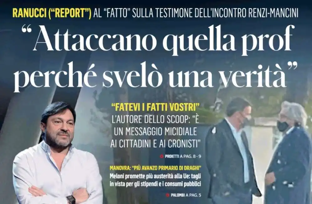 sigfrido ranucci report marco mancini matteo renzi il fatto quotidiano 