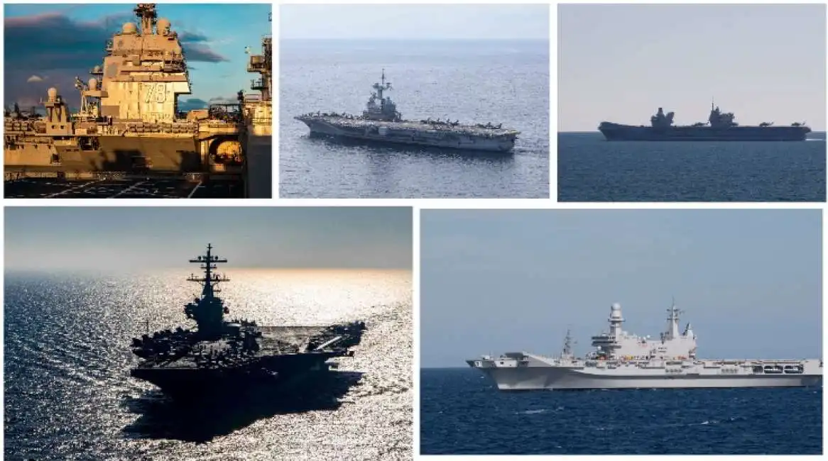 ss gerald r. ford (cvn-78), fs charles de gaulle (r91), hms queen elizabeth (r08), its cavour (cvh 550), uss george h.w. bush (cvn-77) portaerei