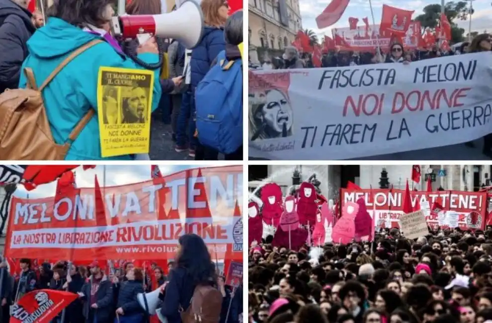 striscioni contro giorgia meloni alla manifestazione femminista di roma - 4