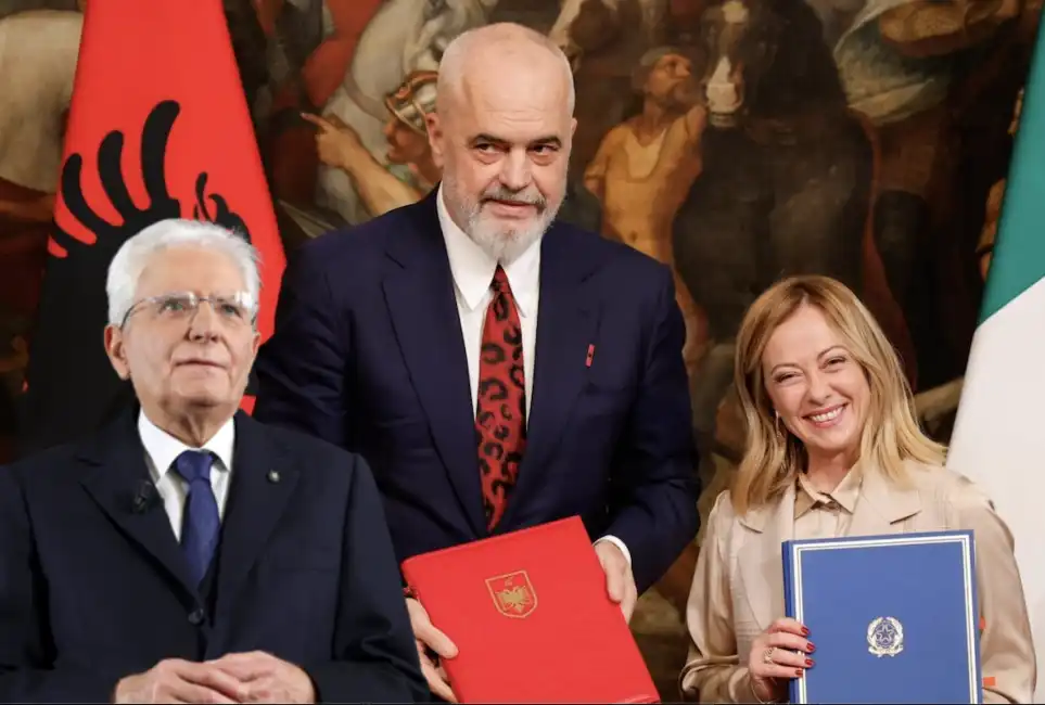 albania italia migranti sergio mattarella edi rama giorgia meloni