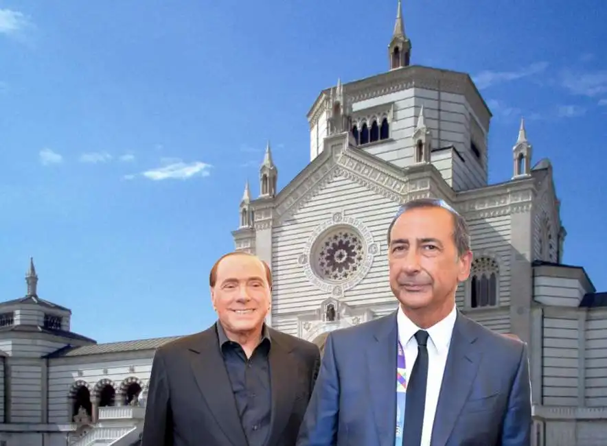 beppe sala silvio berlusconi famedio milano cimitero