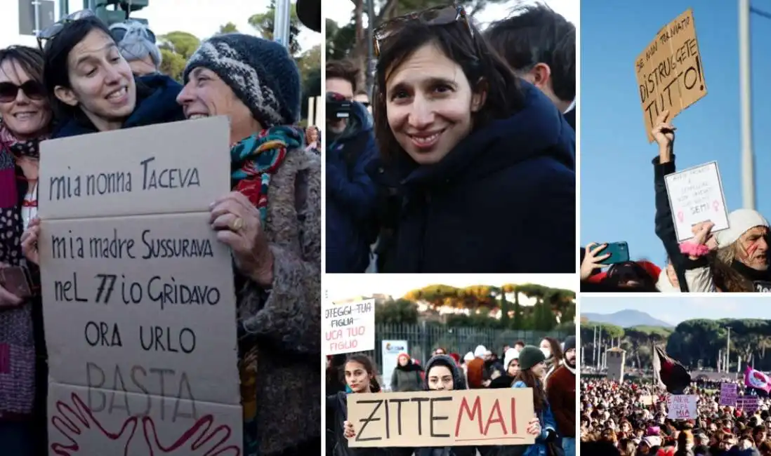 elly schlein alla manifestazione contro il patriarcato e la violenza sulle donne