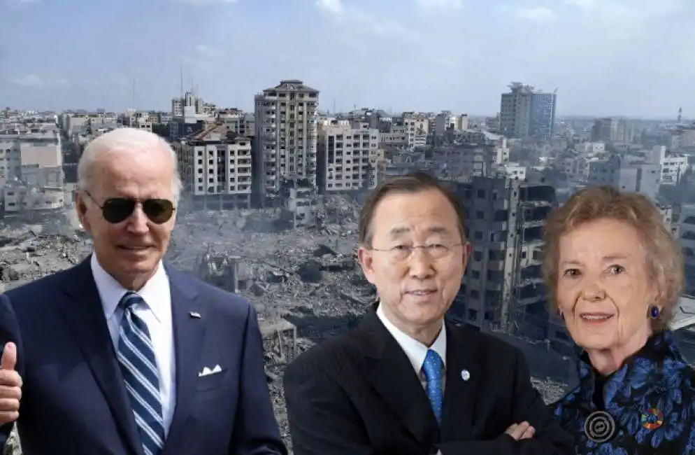 gaza israele palestina joe biden the elders ban ki moon mary robinson