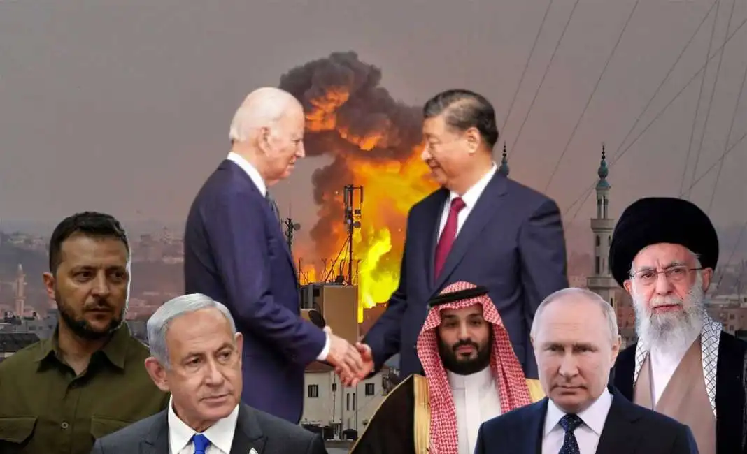 joe biden xi jinping benjamin netanyahu vladimir putin ali khamenei mohammed bin salman volodymyr zelensky