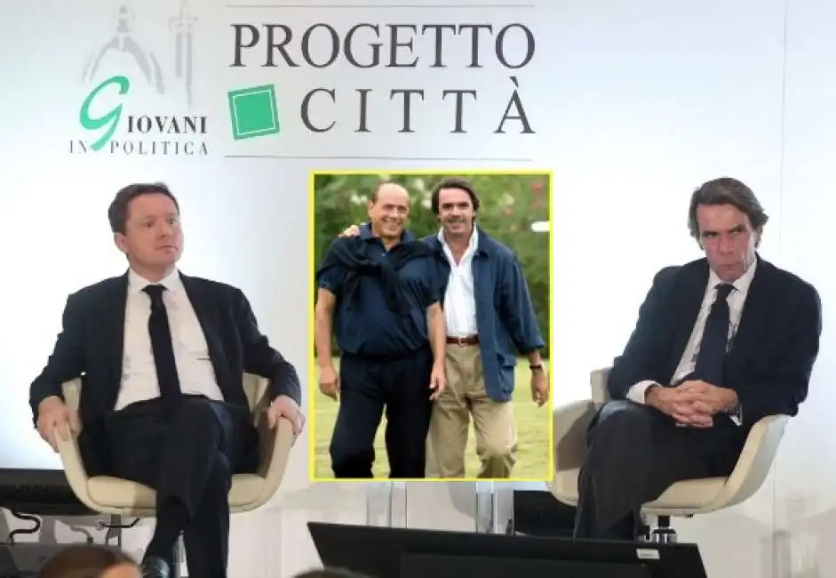 andrea ceccherini e jose maria aznar - premio progetto citta 2024 silvio berlusconi