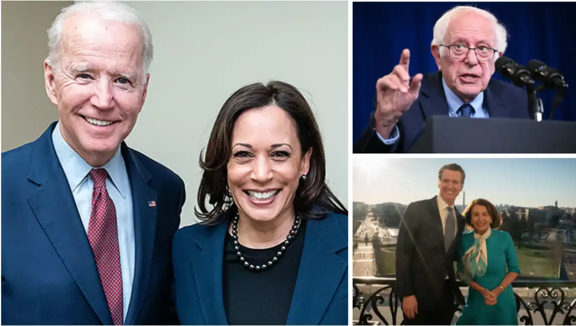 biden kamala harris sanders pelosi newsom