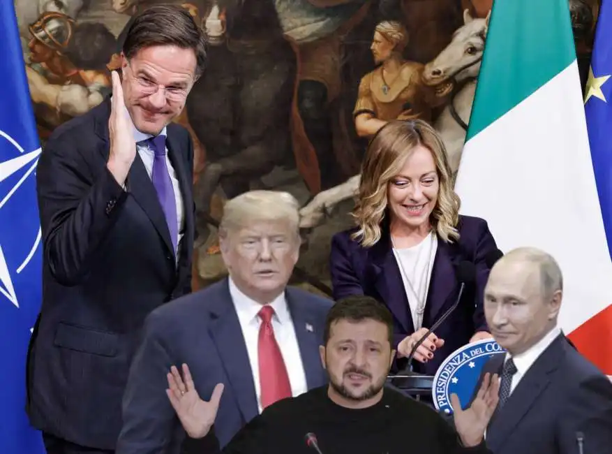 donald trump giorgia meloni mark rutte volodymyr zelensky 